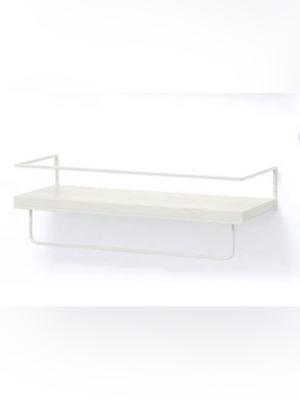 Minimalist White Wall Display Shelf with Rail